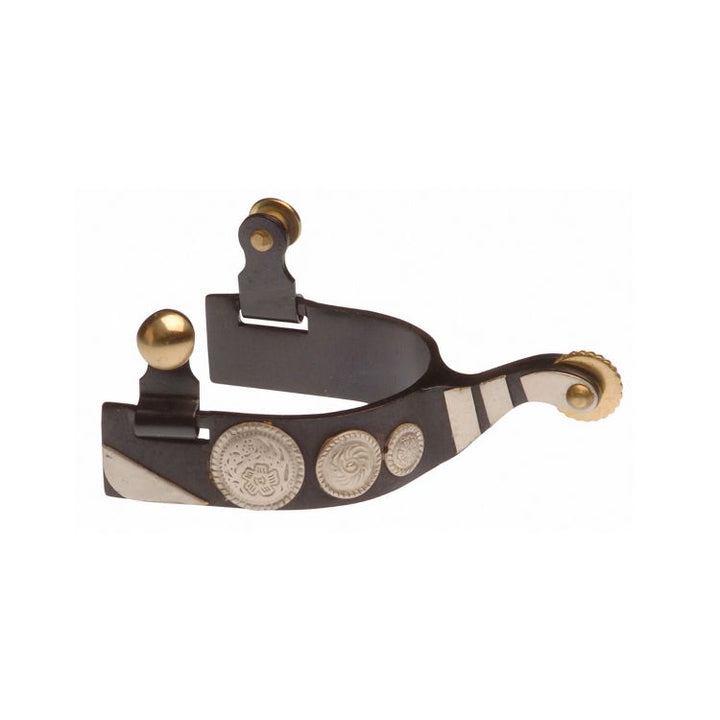 Lakota black spurs with metal plate SR00023