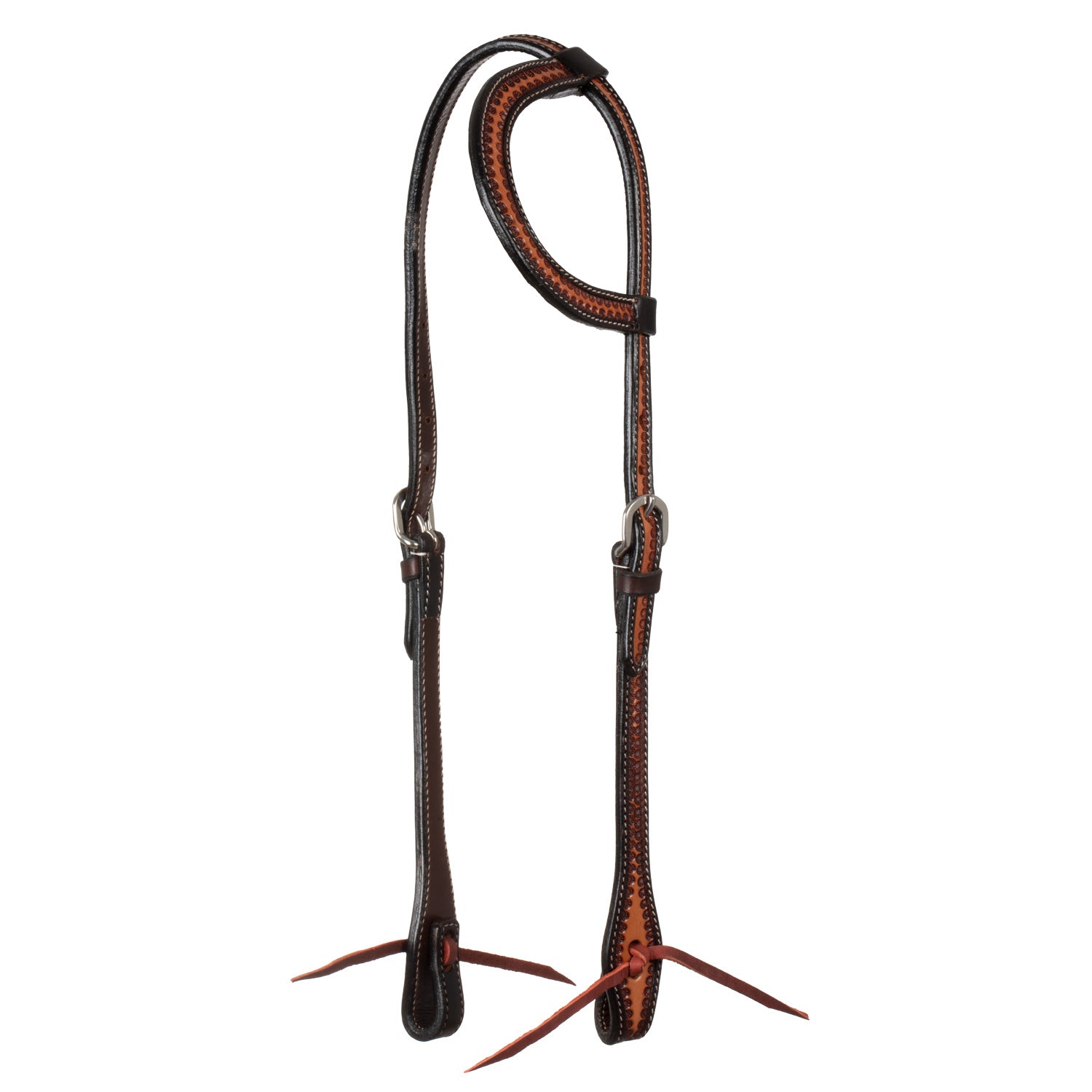 Pool's one ear western bridle snake tooling