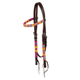 Pool's multicolor beaded oiled western bridle