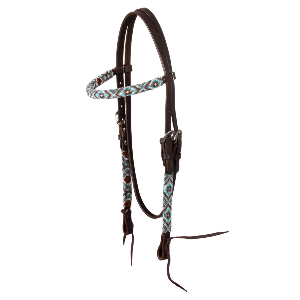 Pool's diamonds beaded oiled western bridle