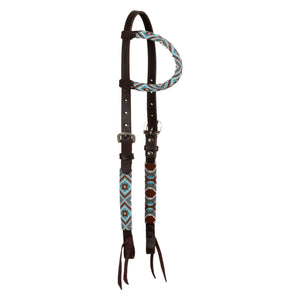 Pool's diamonds beaded oiled western one ear bridle