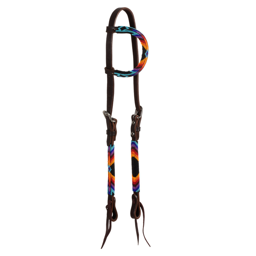 Pool'sserape beaded oiled western one ear bridle