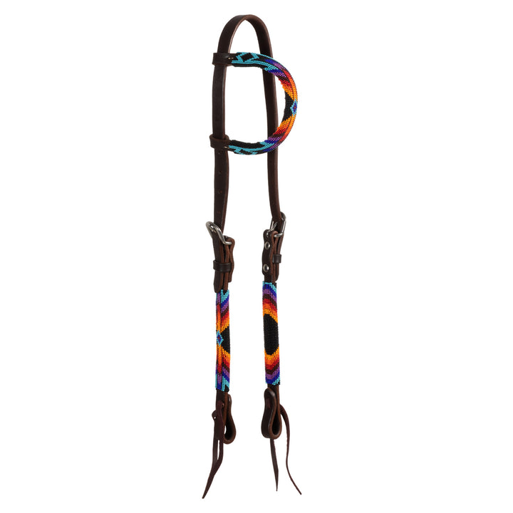 Pool'sserape beaded oiled western one ear bridle