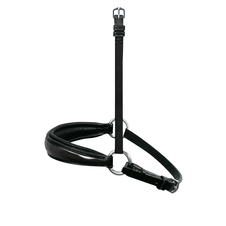 Passier exchangeable dropped noseband with patent leather trim