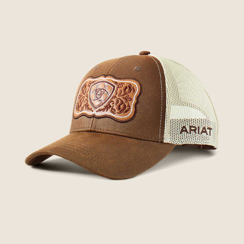 Ariat floral leather patch cap for ladies