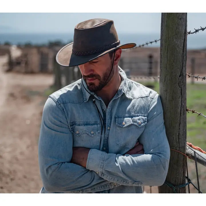 American hat makers Crusher | Crushable Leather Outback Hat