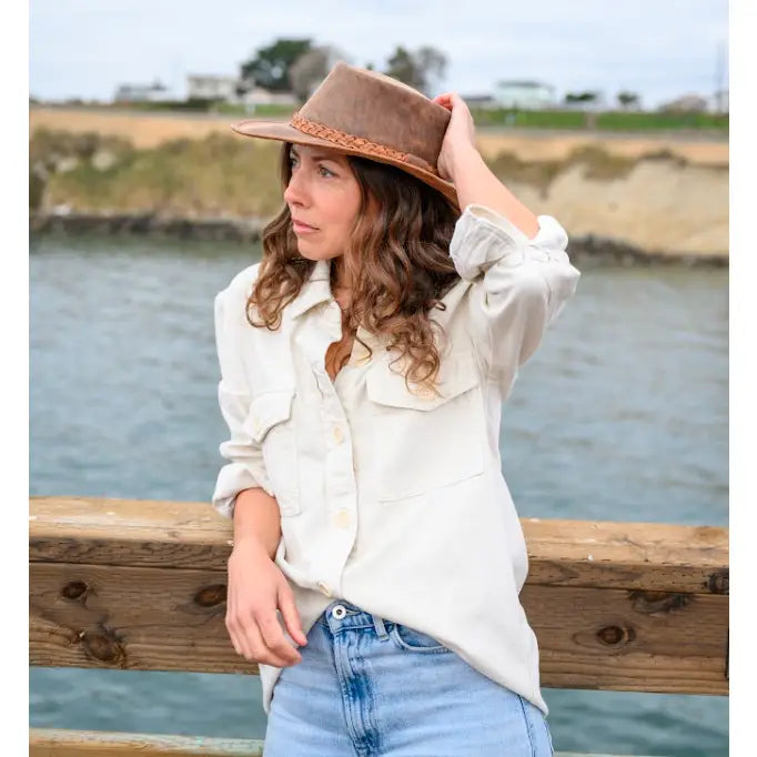 American hat makers Crusher | Crushable Leather Outback Hat