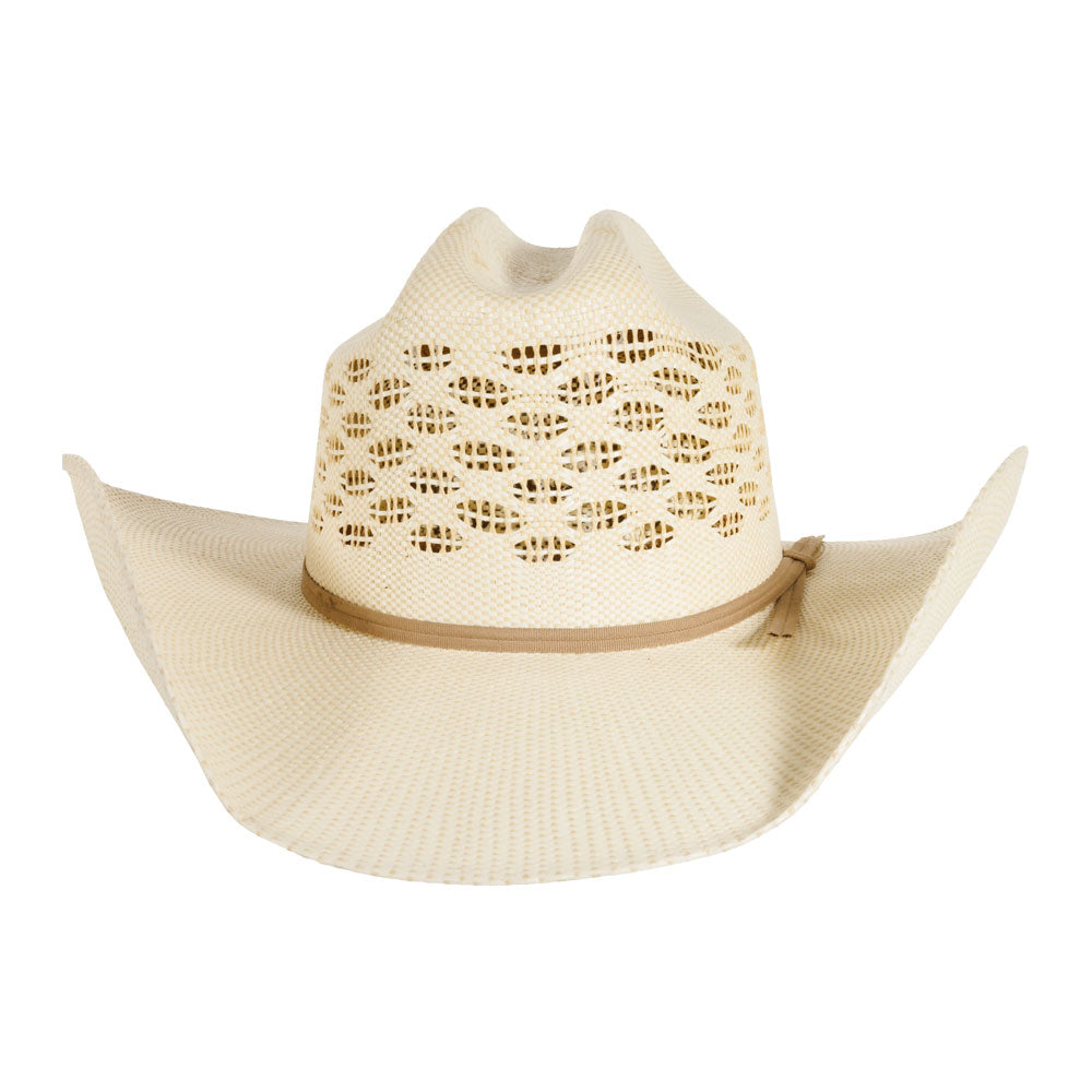 American hat makers Cal |  Vented Crown Woven Bangora Straw Cowboy Hat