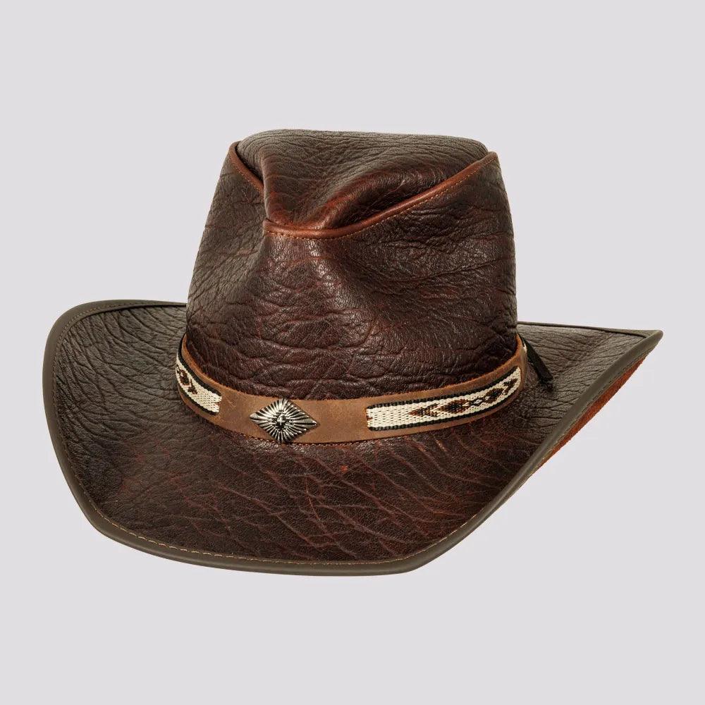 American hat makers Badlands | Mens Buffalo Leather Cowboy Hat