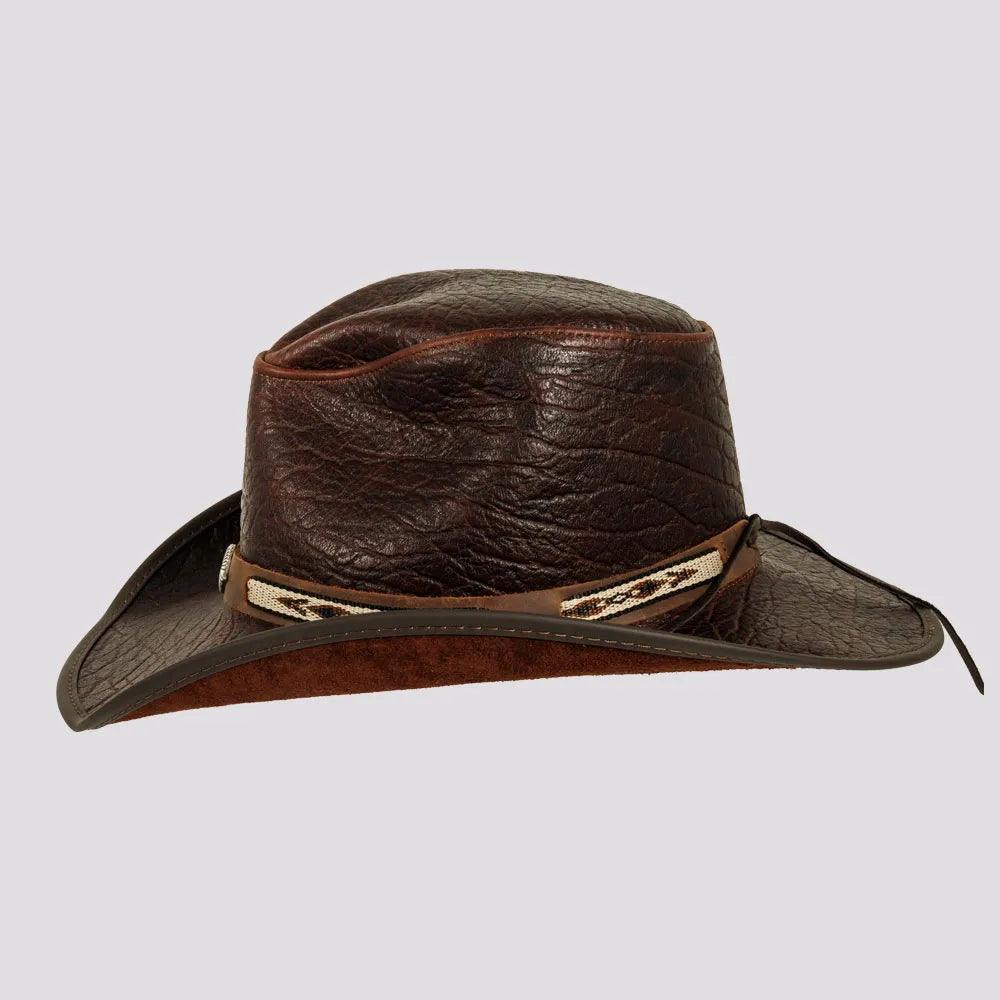 American hat makers Badlands | Mens Buffalo Leather Cowboy Hat