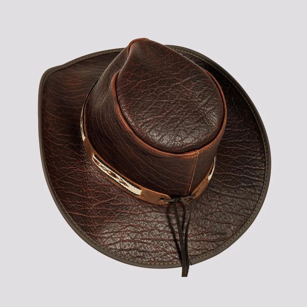 American hat makers Badlands | Mens Buffalo Leather Cowboy Hat