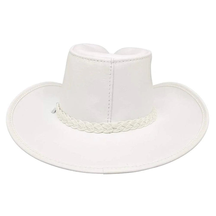 American hat makers Blizzard | Mens White Leather Cowboy Hat