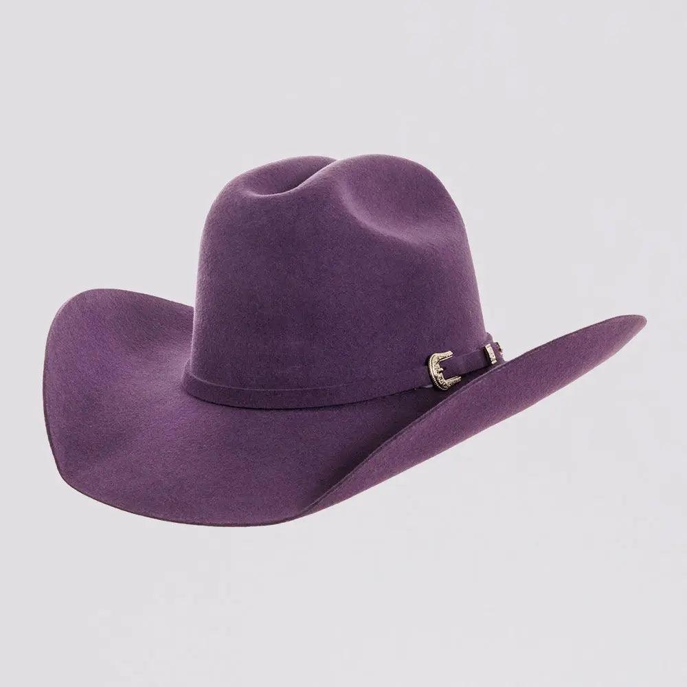American hat makers Cattleman | Womens Felt Cowgirl Hat with Western Hat Band purple