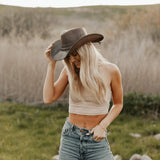 American hat makers Hollywood | Womens Leather Cowgirl Hat