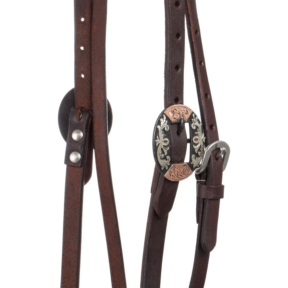 Lakota western fancy german silver buckels bridle