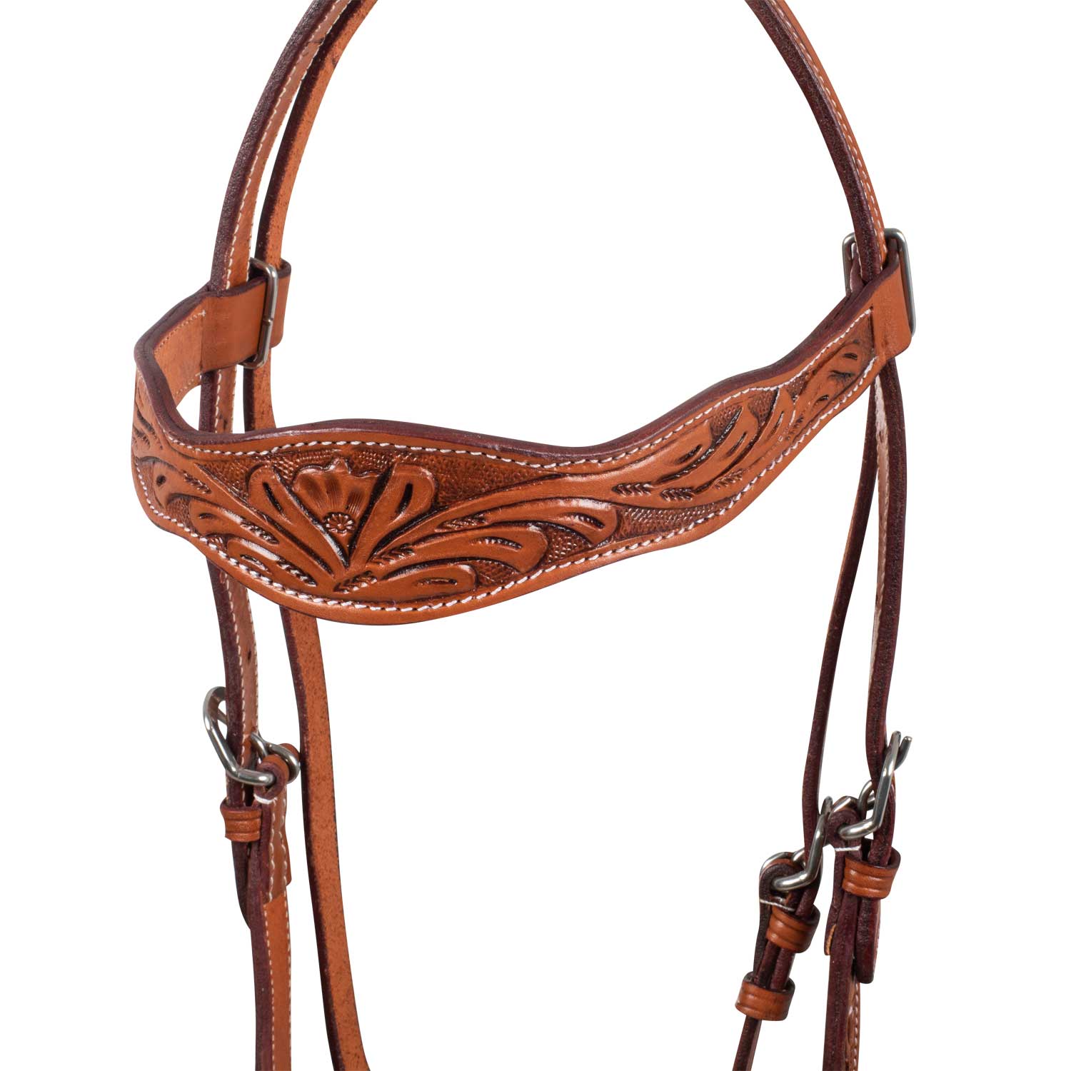 McBryan western headstall flower tooling MBH01002