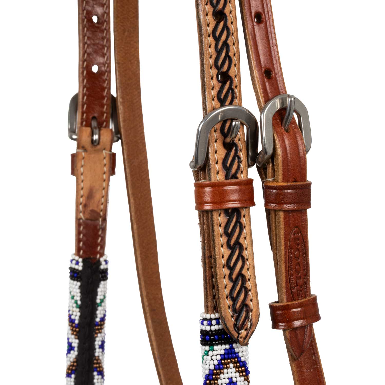 Pool's headstall with blue diamond decorations