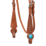 Pool'swestern bridle with blue stones
