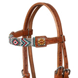 Pool'swestern bridle with navajo beaded decorations