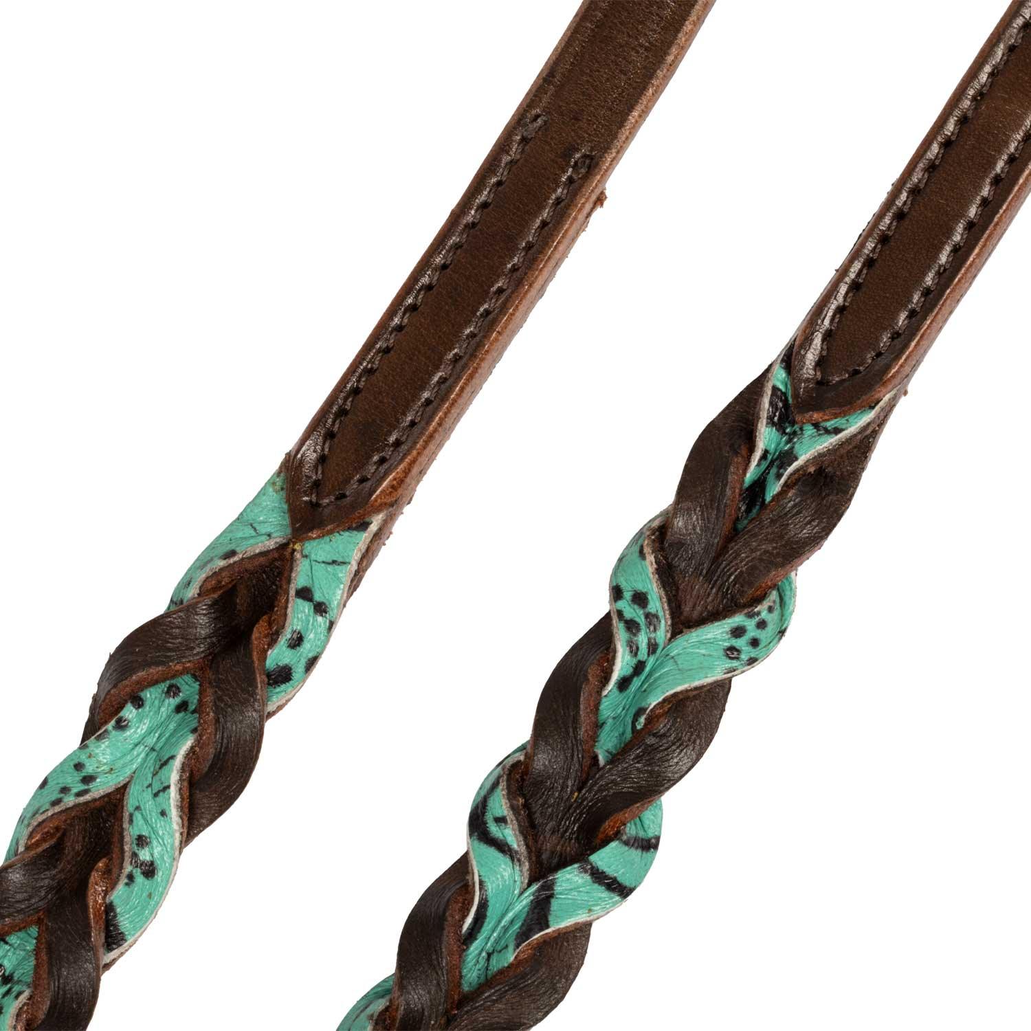 Pool's braided leather decoration reins