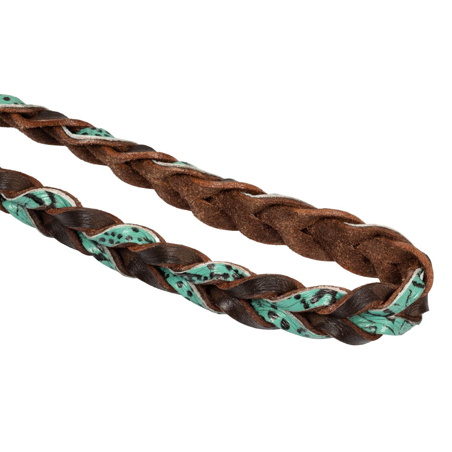 Pool's braided leather decoration reins