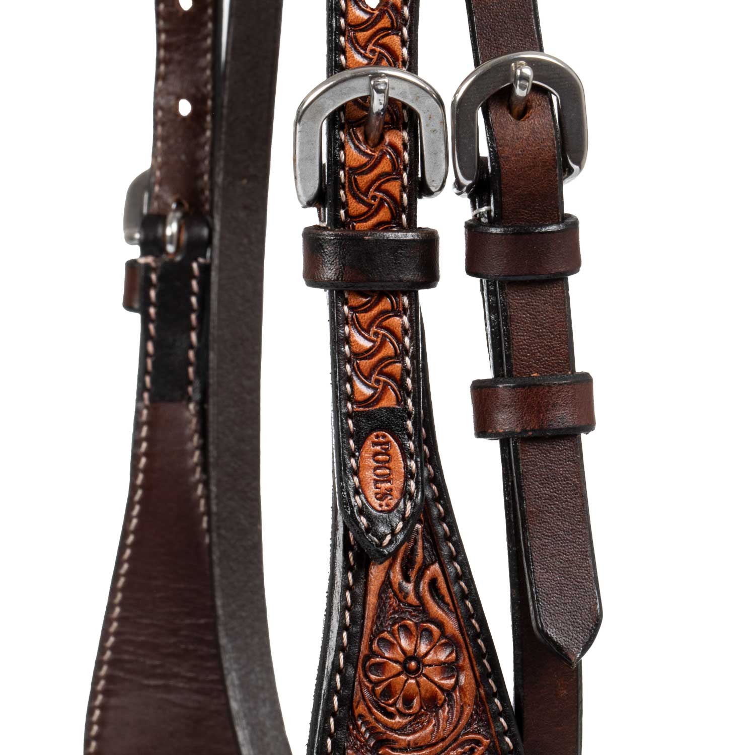 Pool's western headstall flower tooling