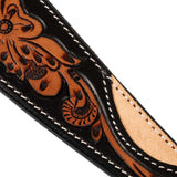 Pool's western reins dark floral tooling