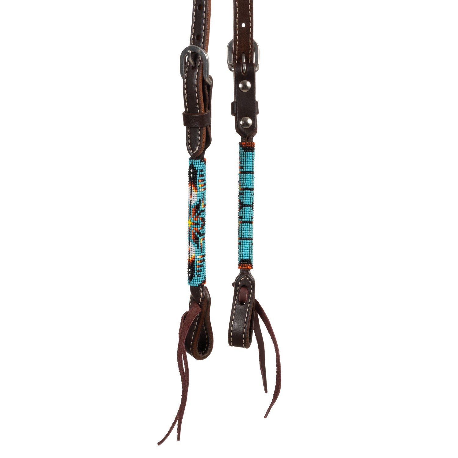 Pool's navanjo sky beaded oiled western one ear bridle