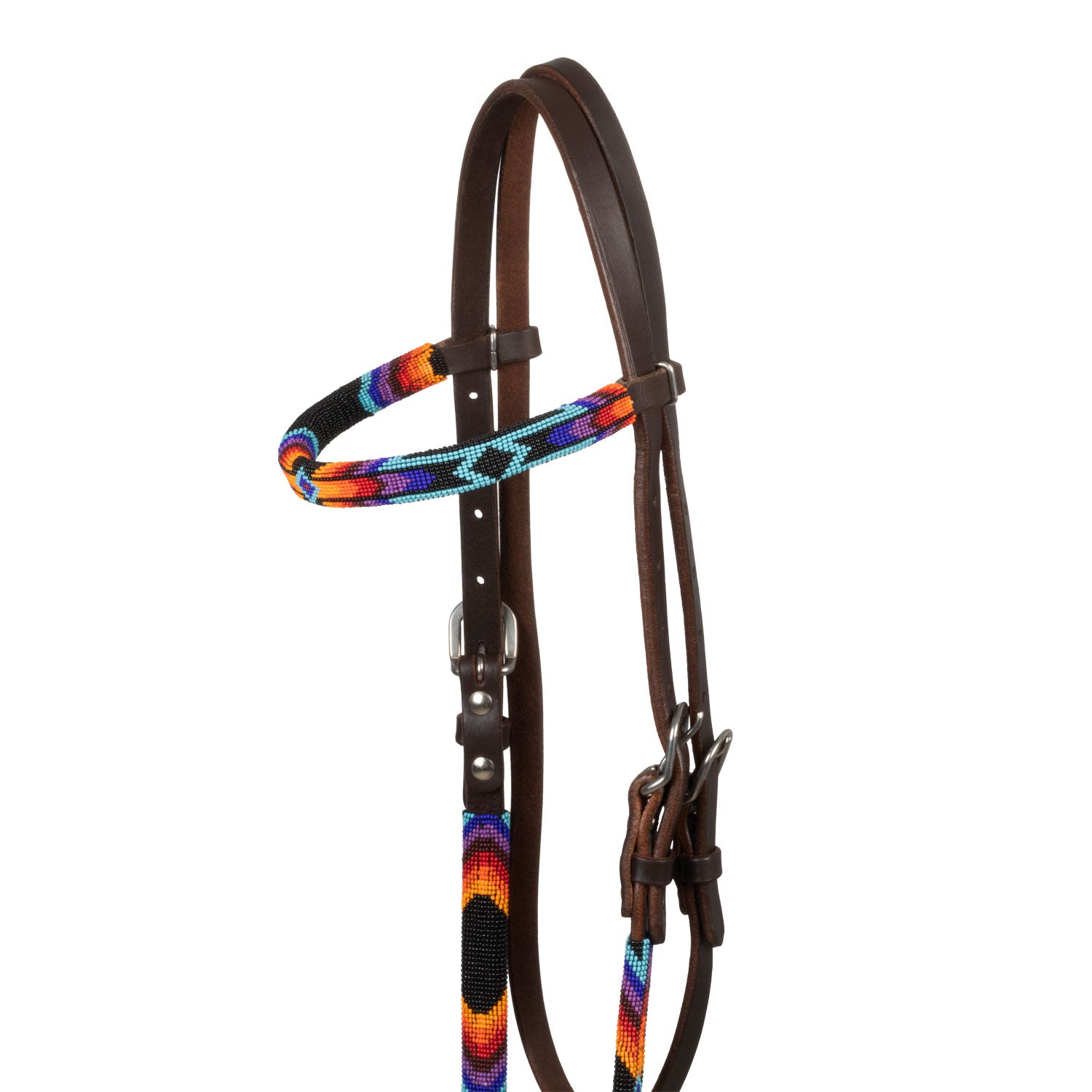 Pool's serape beaded oiled western bridle