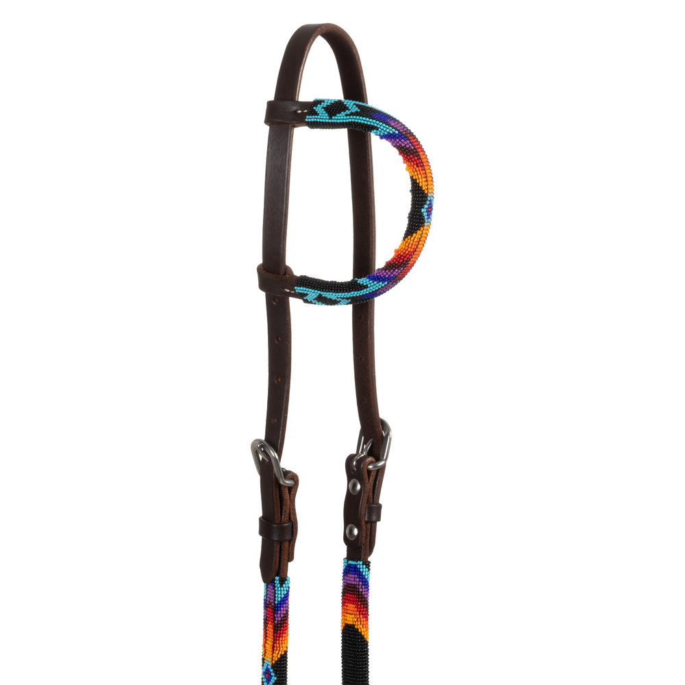 Pool'sserape beaded oiled western one ear bridle