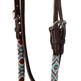 Pool's diamonds beaded oiled western bridle