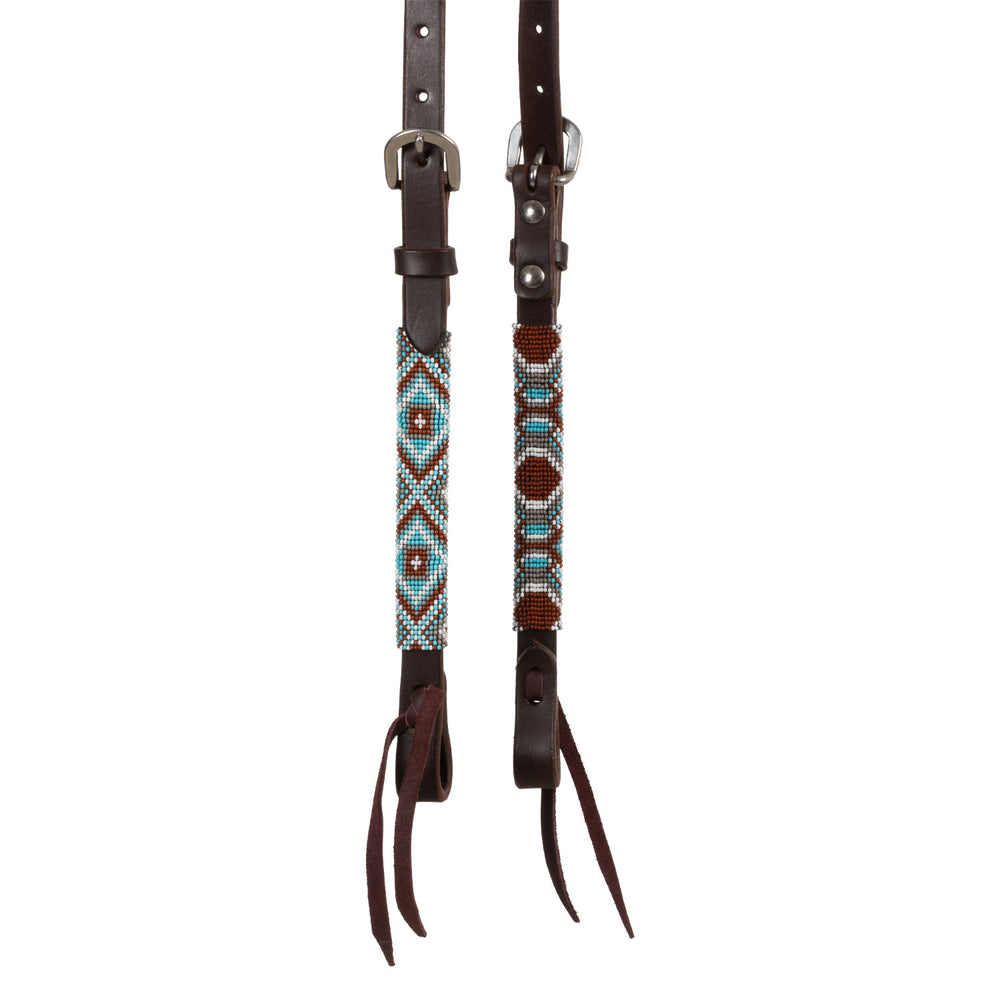 Pool's diamonds beaded oiled western one ear bridle