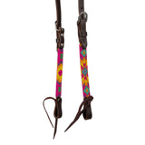 Pool's multicolor beaded oiled western one ear bridle