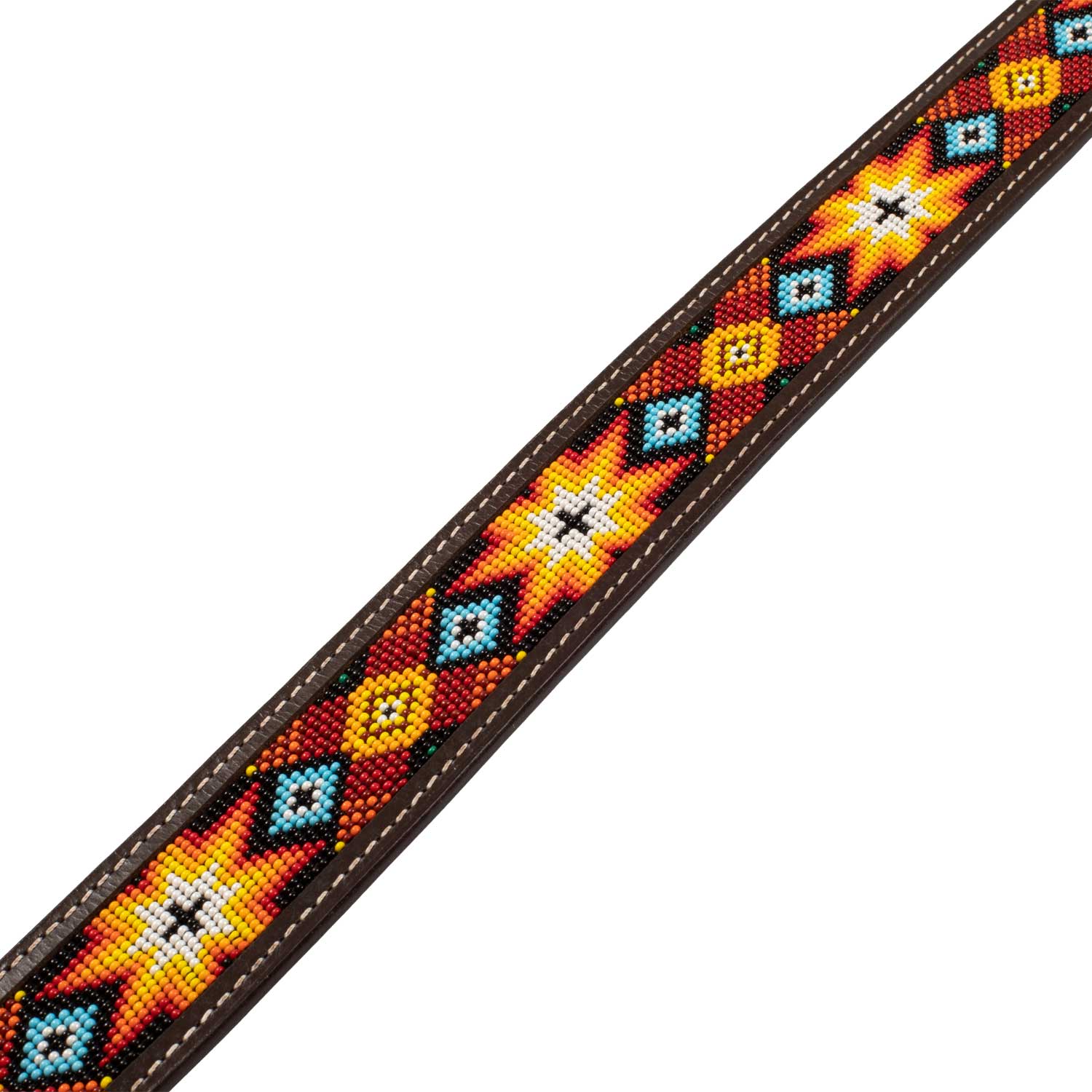 Pool's unisex western beaded belt and brass buckle
