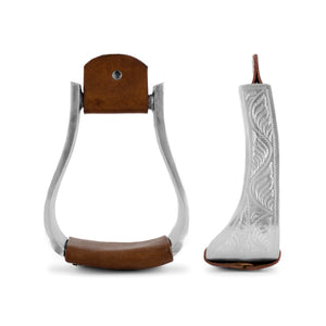 Étriers western Lakota en aluminium écologique et cuir, avec outils.