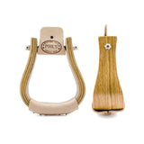 Houten western stijgbeugels met brede zool van Pool