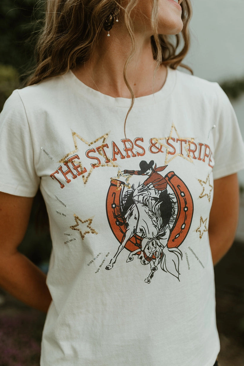 T-shirt Rodeo Quincy à rayures et étoiles