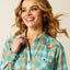 Ariat roping plaid western shirt for women