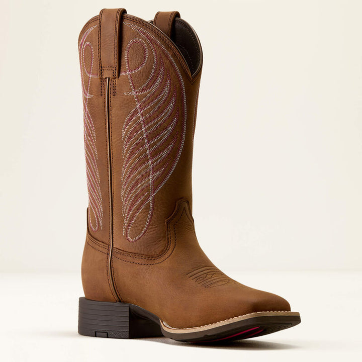 Bottes western Ariat Round Up imperméables à bout carré large pour femmes