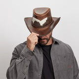 American hat makers Pinto | chapeau de cowboy en cuir avec détails en cuir de veau