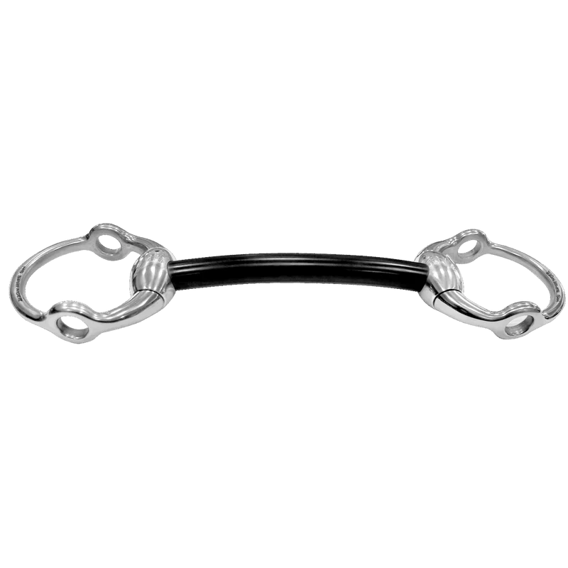 Herm. Sprenger Eggbutt Mullen Mouth Gag bit 16 mm hard carbon with stainless steel gag rings - Stainless steel 40862