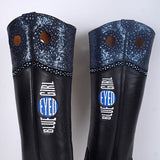 Bottes western De Niro bleu buckaroo