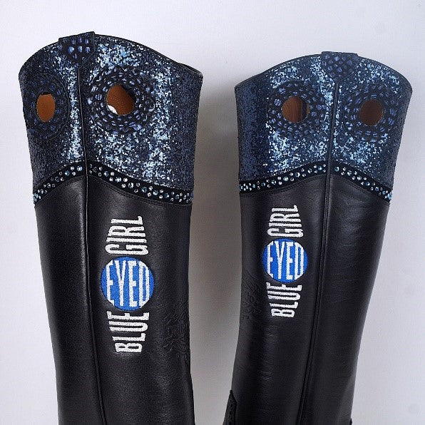 Bottes western De Niro bleu buckaroo