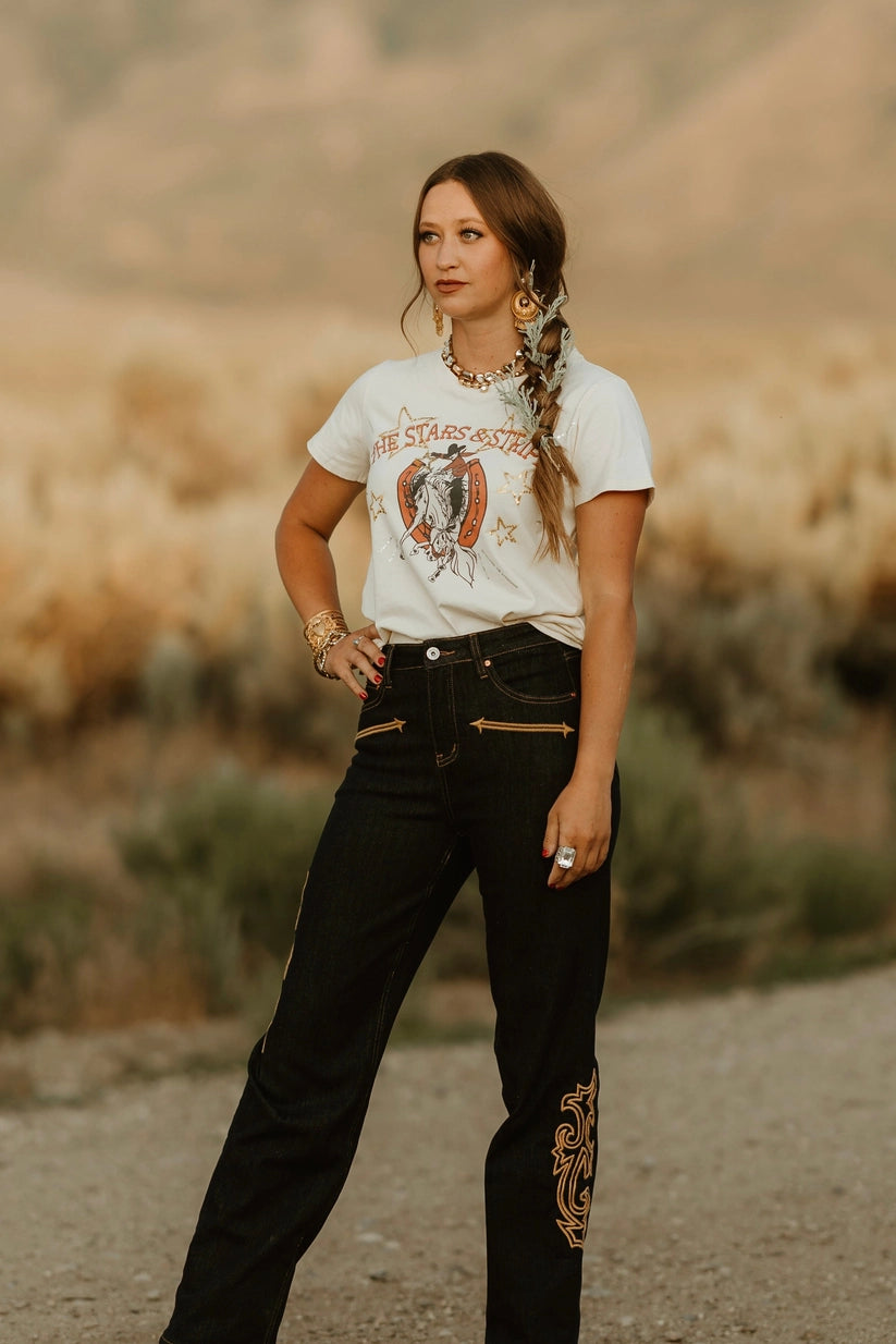 T-shirt Rodeo Quincy à rayures et étoiles