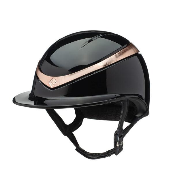 Charles Owen halo luxe (wide brim) helmet glossy black / rosegold - HorseworldEU