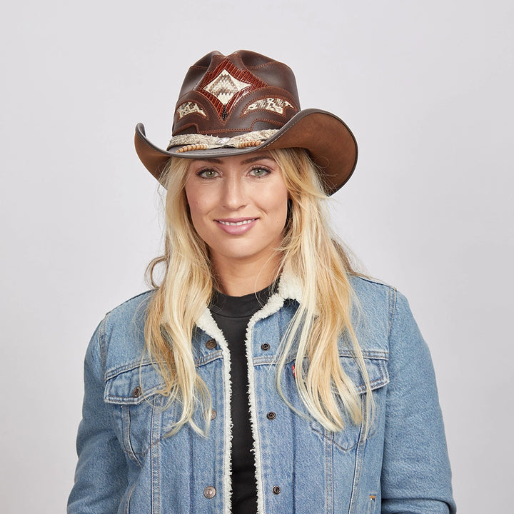 American hat makers Storm | Cowboyhut aus Leder und Klapperschlangenhaut
