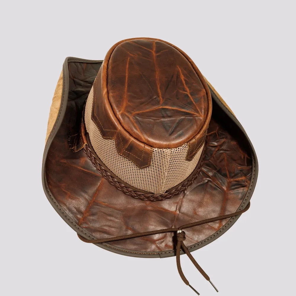 American hat makers Stampede | Cowboyhoed van rundleer met mesh zijkanten