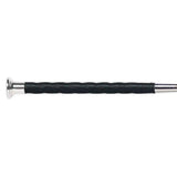 Fleck lacquered linen thread cover, leather grip, nickel mushroom cap dressage whip 03015 Fleck