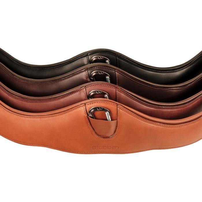 Stübben leather girth contour with elastic ends - HorseworldEU
