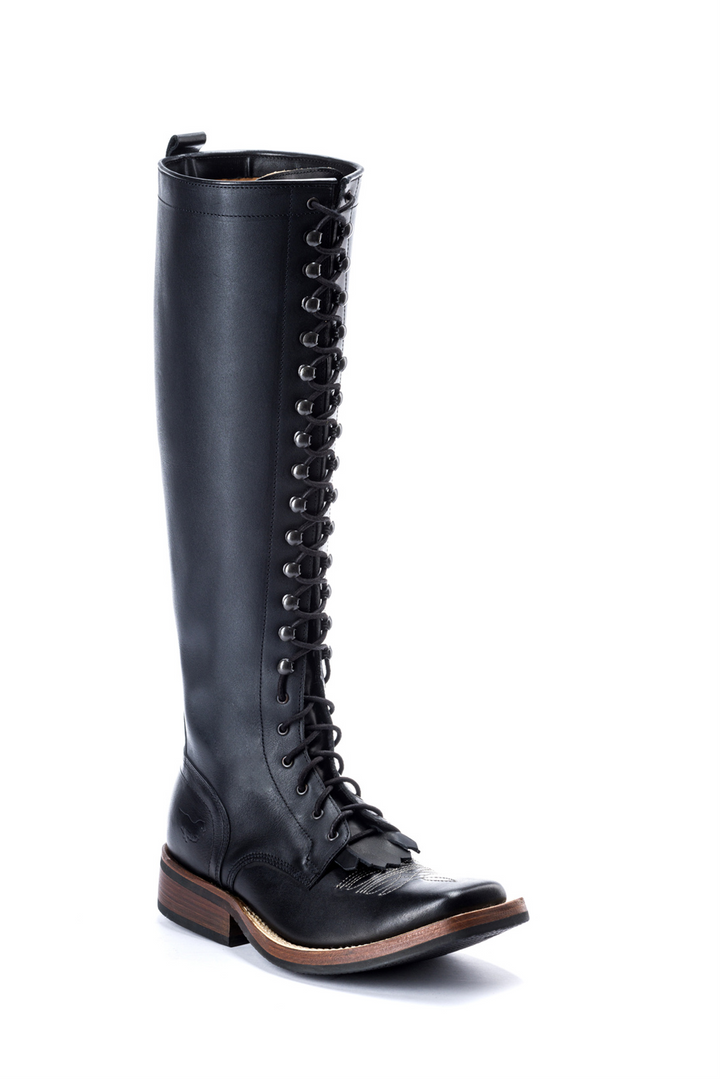 Bottes western hautes à lacets De Niro